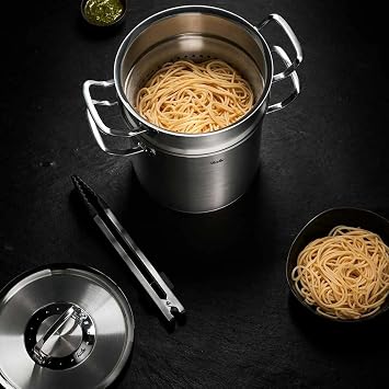 Fissler Original Profi Collection Multistar/Stainless Steel Pot (Diameter 20 cm 6 L) High Asparagus Cooking Pot with Lid Sieve Insert for Steaming and Cooking Asparagus - Induction
