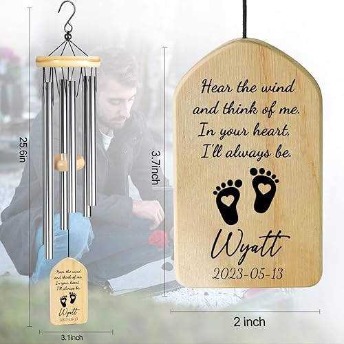 Miniatura 2 de Campanillas de viento conmemorativas  Regalos de condolencia para la pérdida de bebé  Regalos de pérdida de embarazo para madres