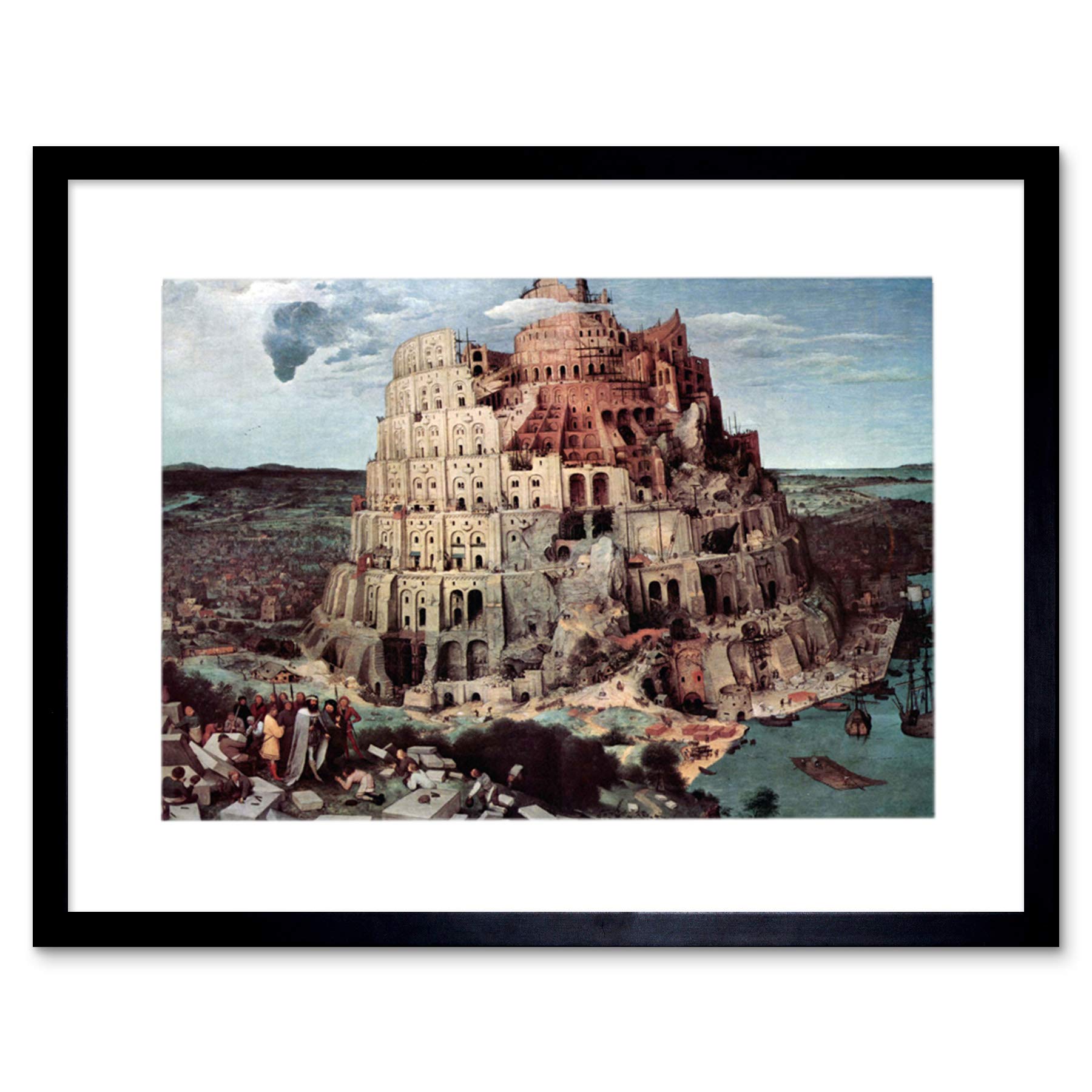 Wee Blue Coo Pieter Brueghel Elder Tower Of Babel Bruegel Picture Framed Wall Art Print