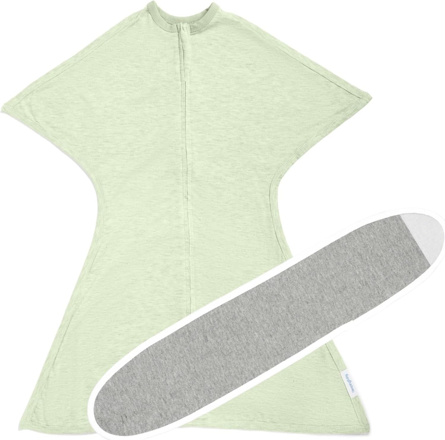 SleepingBaby Zipadee-Zip Transition Swaddle and Snuggle Strap Bundle - Roomy Baby Swaddle Blanket with Zipper Convenience and Wearable Blanket Accessory - Heather Zen Garden Green Zipadee-Zip S
