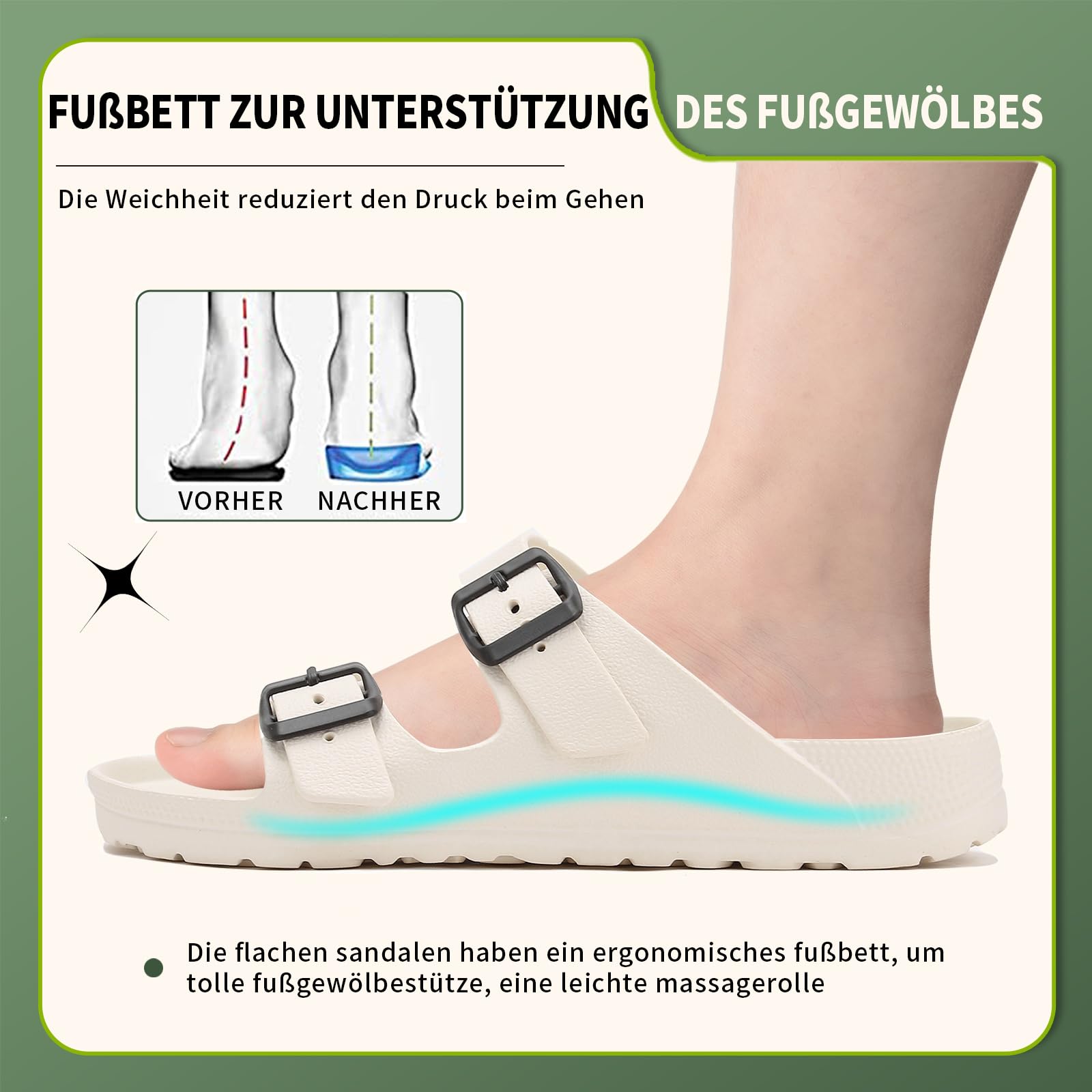 YUHITYGZGS Sandali Donna Uomo Estive Piscina Mare Spiaggia Casa Ciabatte Sportivi Ortopediche Sandalo Giardini Trekking Pantofole Morbide Eva Foam Slides Comode Platform Slippers Mules