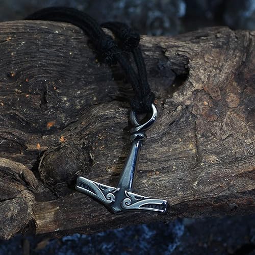Miniatura 5 de Collar vikingo nórdico para hombre collar de martillo de lobo Mjolnir Thor para hombre joyería con bolsa de regalo Valknut Acero inoxidable Sin gemas