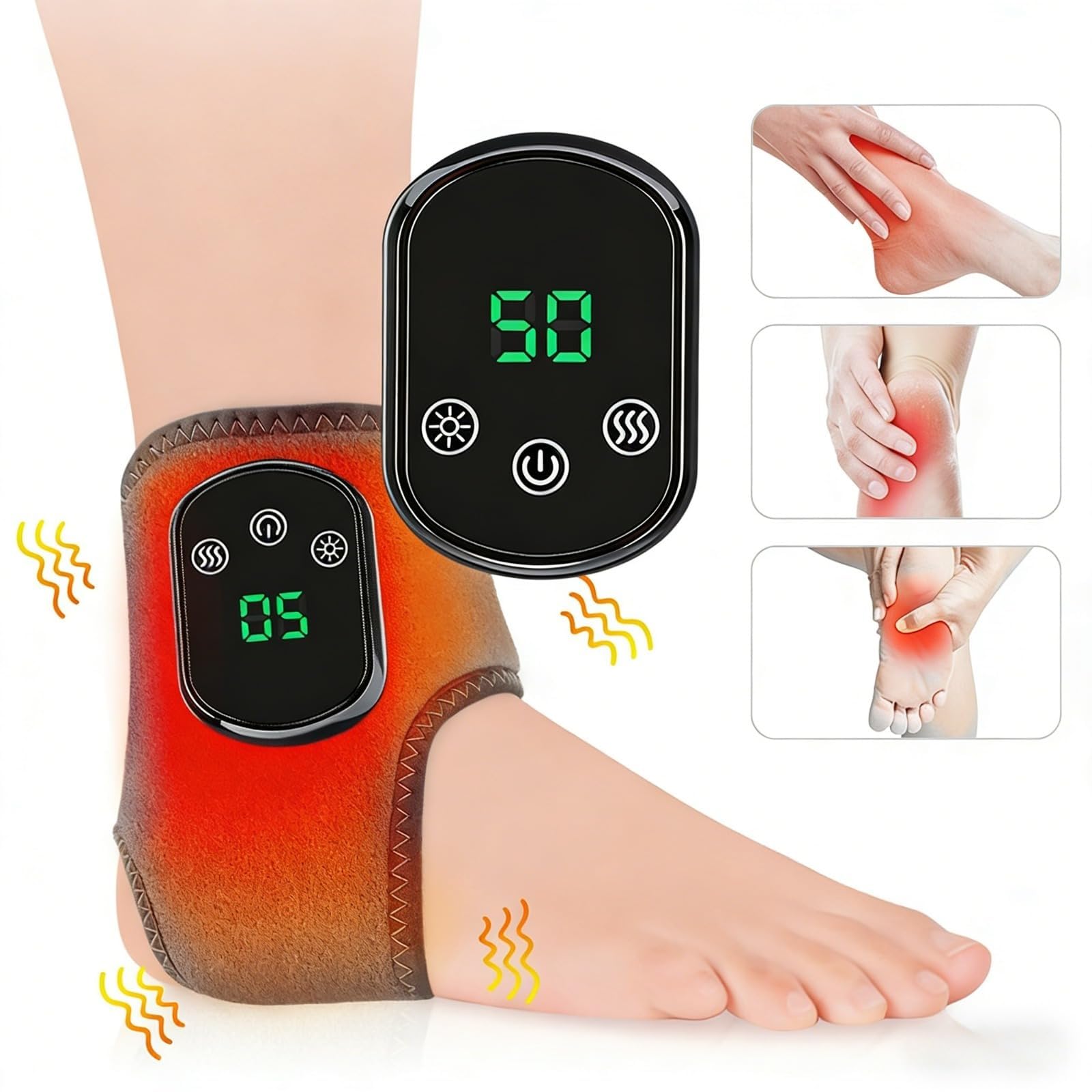 4-in-1 Fußtherapie, Massage für Füsse mit 3 Schwingungsmodus 5 Wärmestufen | Foot massage, Fußmassagegerät, Lindert Knöchelermüdung(Grau)