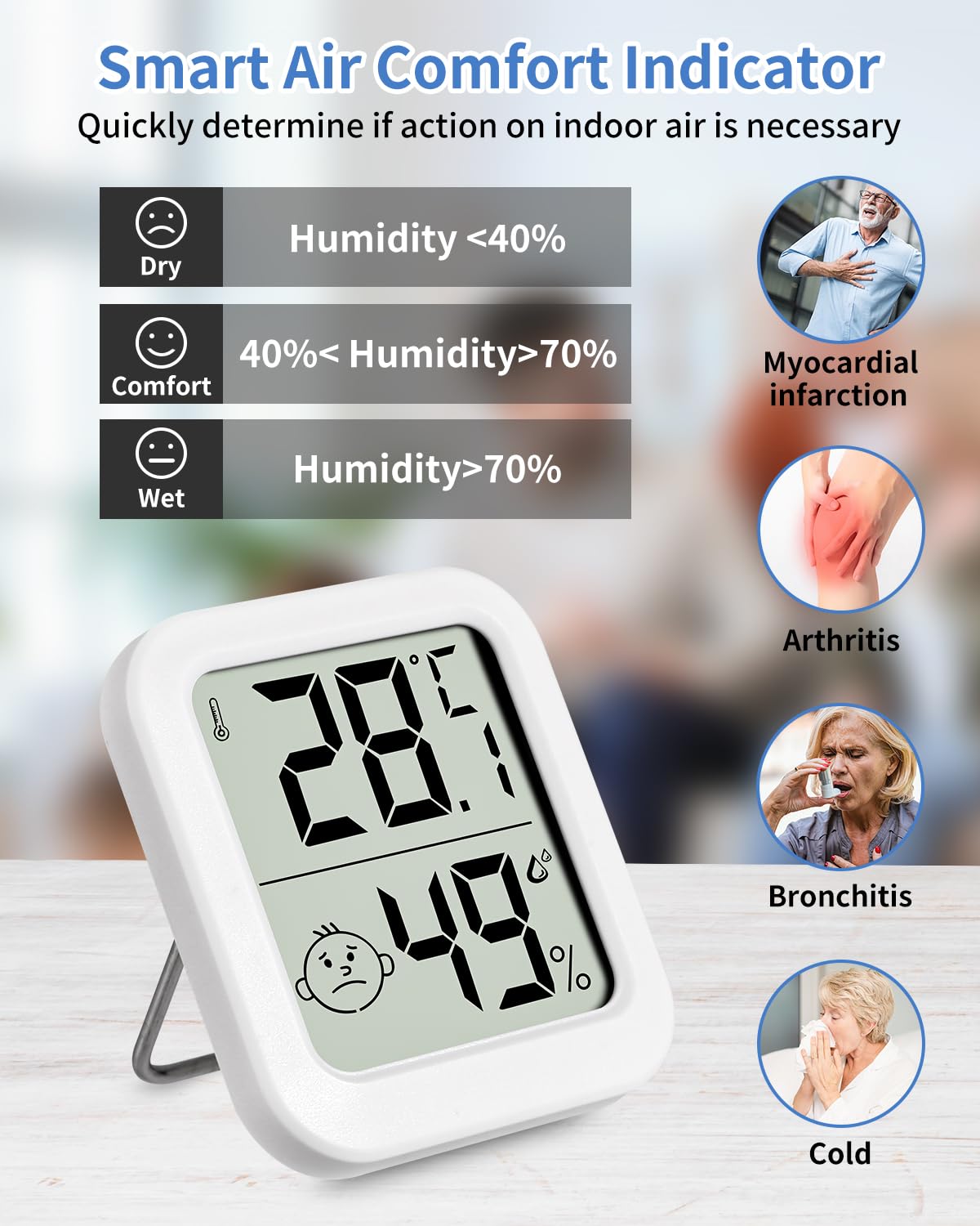 Medidor Temperatura Y Humedad Mini Termohigrómetro Digital LCD | Termómetro Higrómetro Interior Camara Termografica