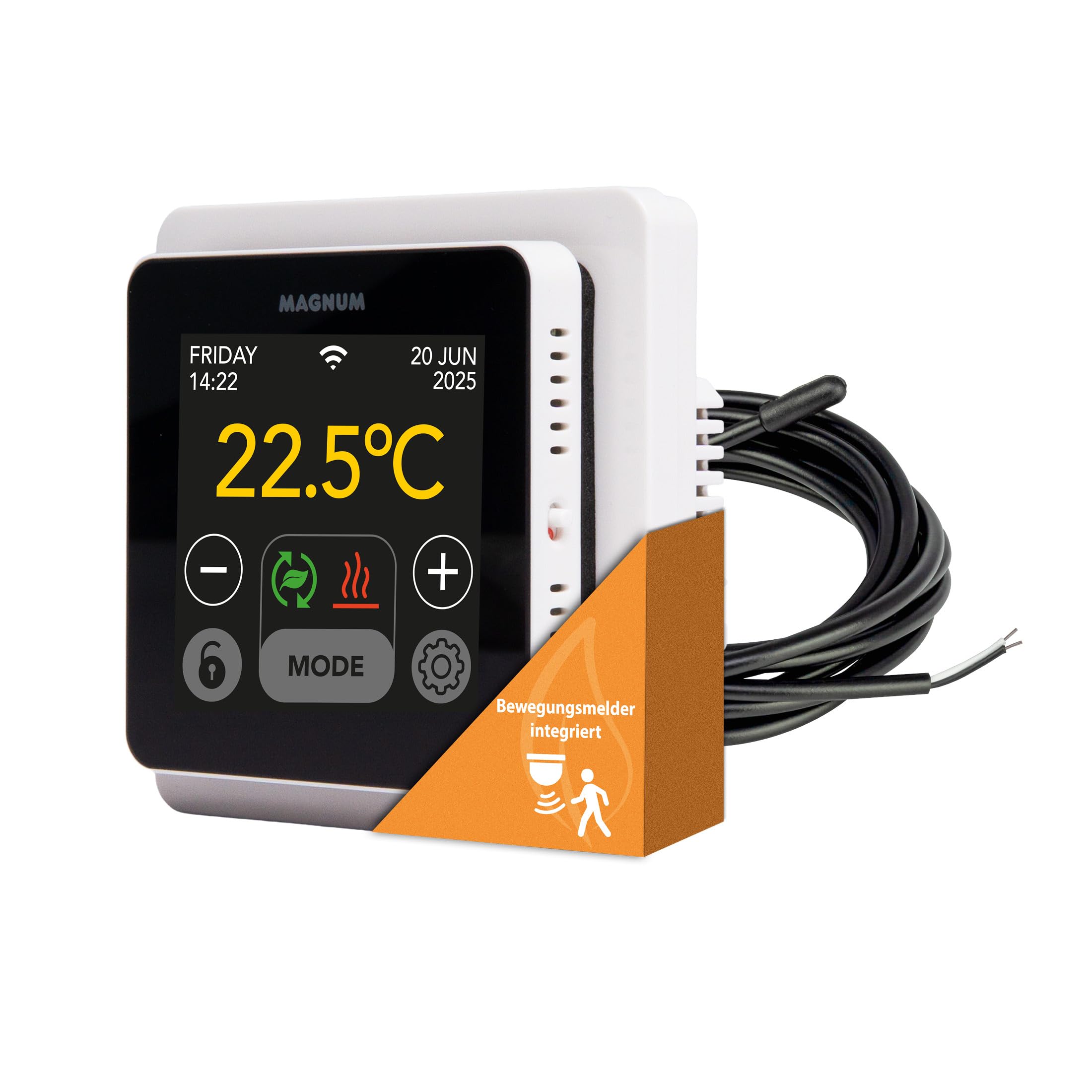 MRC - Termostato inteligente WiFi con sensor de suelo para calefacción por suelo radiante, calefacción eléctrica, convector, aplicación Tuya Smart App