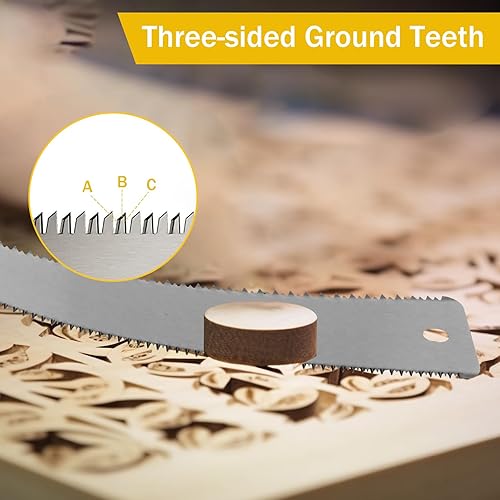 Miniatura 6 de Sierra de tracción japonesa Ryoba de acero de alto carbono, hoja de 12 pulgadas con 3 hojas de sierra, herramienta de corte para carpintería, poda y