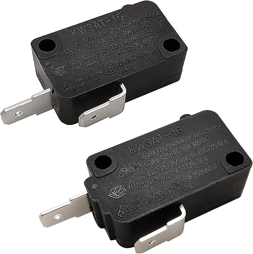 Miniatura 12 de Pieza de repuesto para interruptor de puerta de horno de microondas, 16A 125VAC, KW3AT-16 (compatible hacia abajo con KW3A-16), normalmente abierto