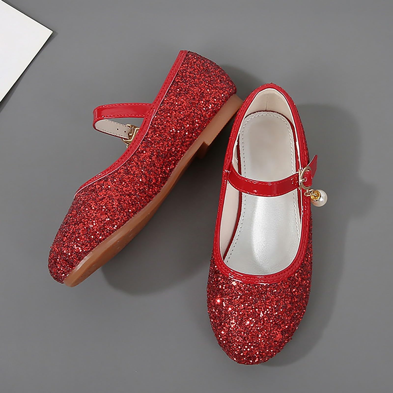 Zapatos con purpurina para niños, zapatos de princesa para niñas, con lentejuelas, cosplay, zapatos de vestir Mary Jane para fiestas, bodas, sandalias lindas y elegantes, zapatos escolares