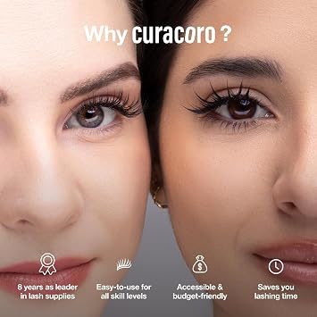 Curacoro Promade Wispy 500 Fans 9D Volume Lashes 0.05 D Curl 15mm