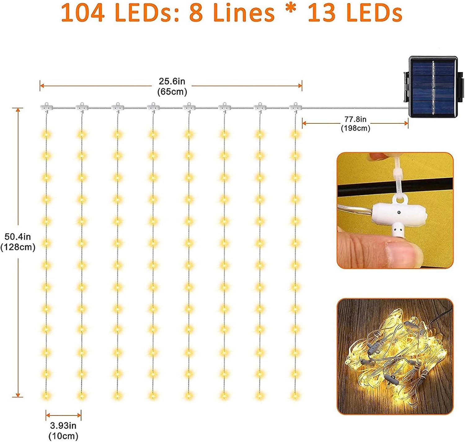 Solar Powered Umbrella Light - String Light Waterproof Umbrella Lamp with 8 Lighting Modes - Solar Powered Parasol for Garden Backyard Lawn Pool Patio