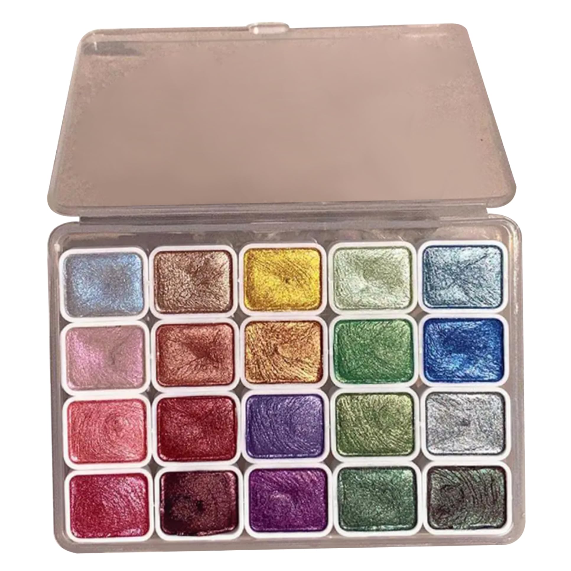 Glitter Watercolor Paint|Metallic Watercolor Paint Set 20 Colors 1ml Glitter Box Pearlescent Palette Art Supplies for Professionals Art Students - 1