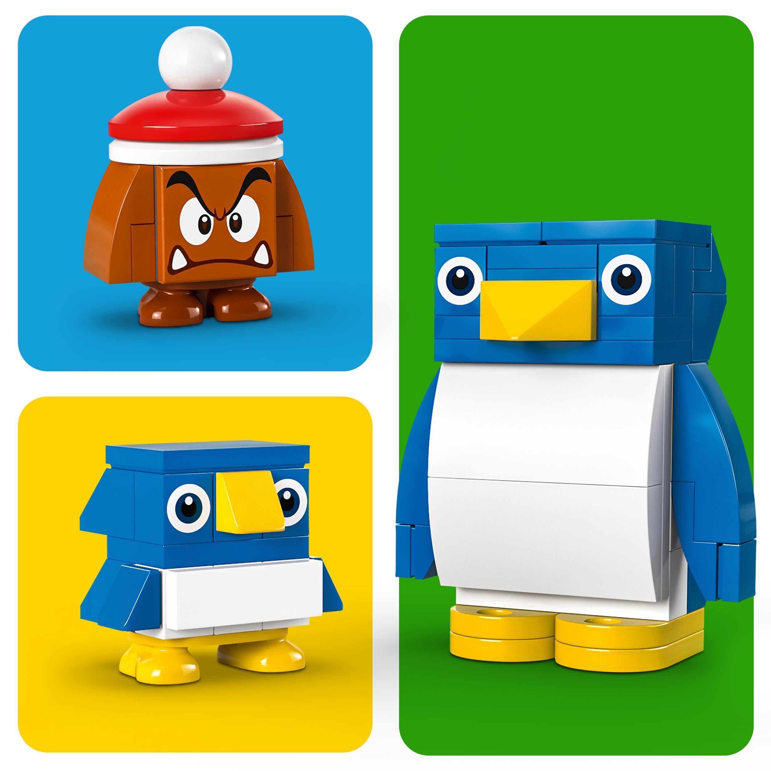 LEGO Super Mario Śniegowa przygoda penguinów – zestaw rozszerzający, zabawka kolekcjonerska do budowania dla chłopców i dziewczynek, dzieci od 7 lat, z figurką Goomby, prezent dla graczy, 71430