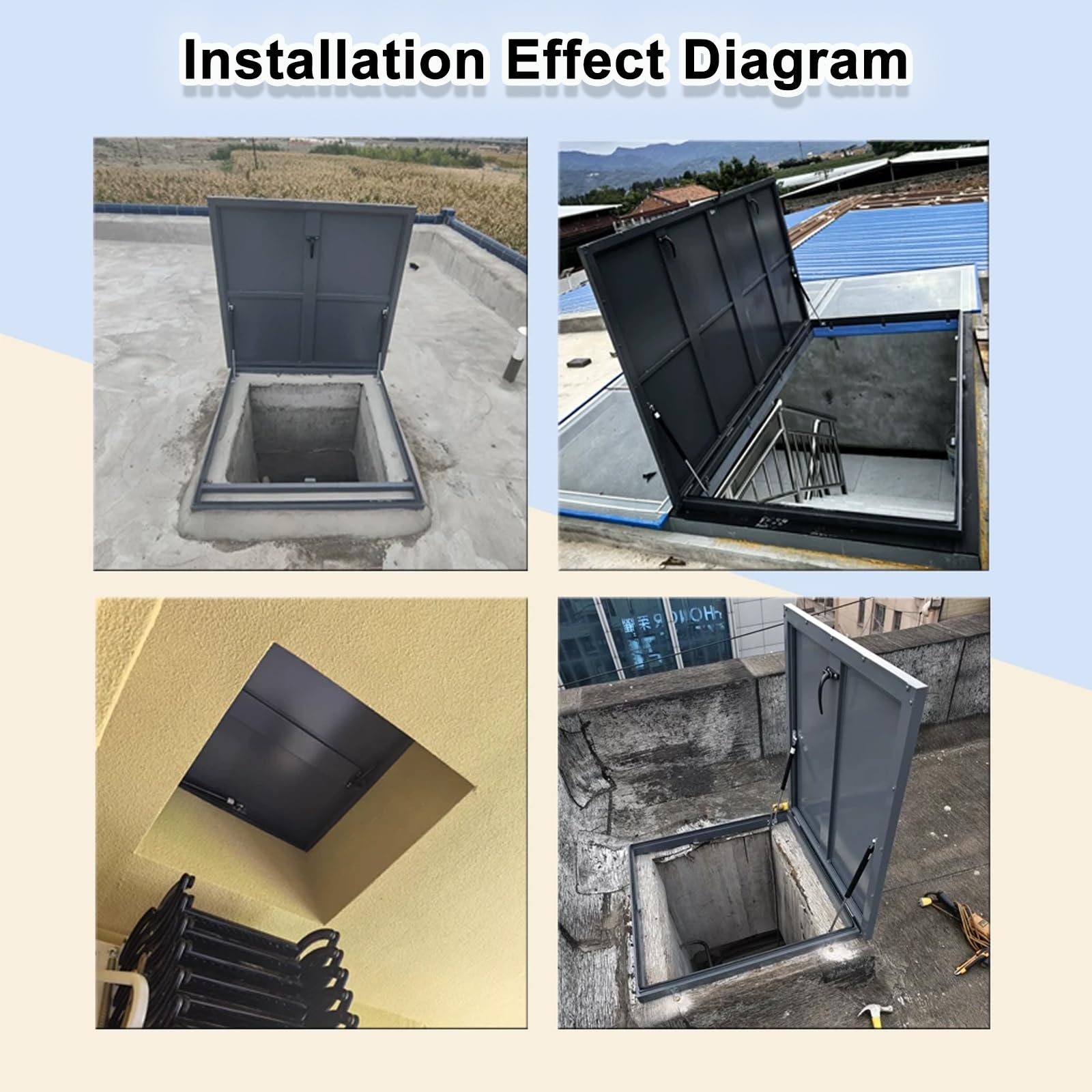Techo Trampilla de Mantenimiento 20x20-40x40 Pulgadas Puerta de Acceso de Emergencia para Hogar Trampilla de Techo Seguridad y Fácil Instalación (56x66cm/22x26)