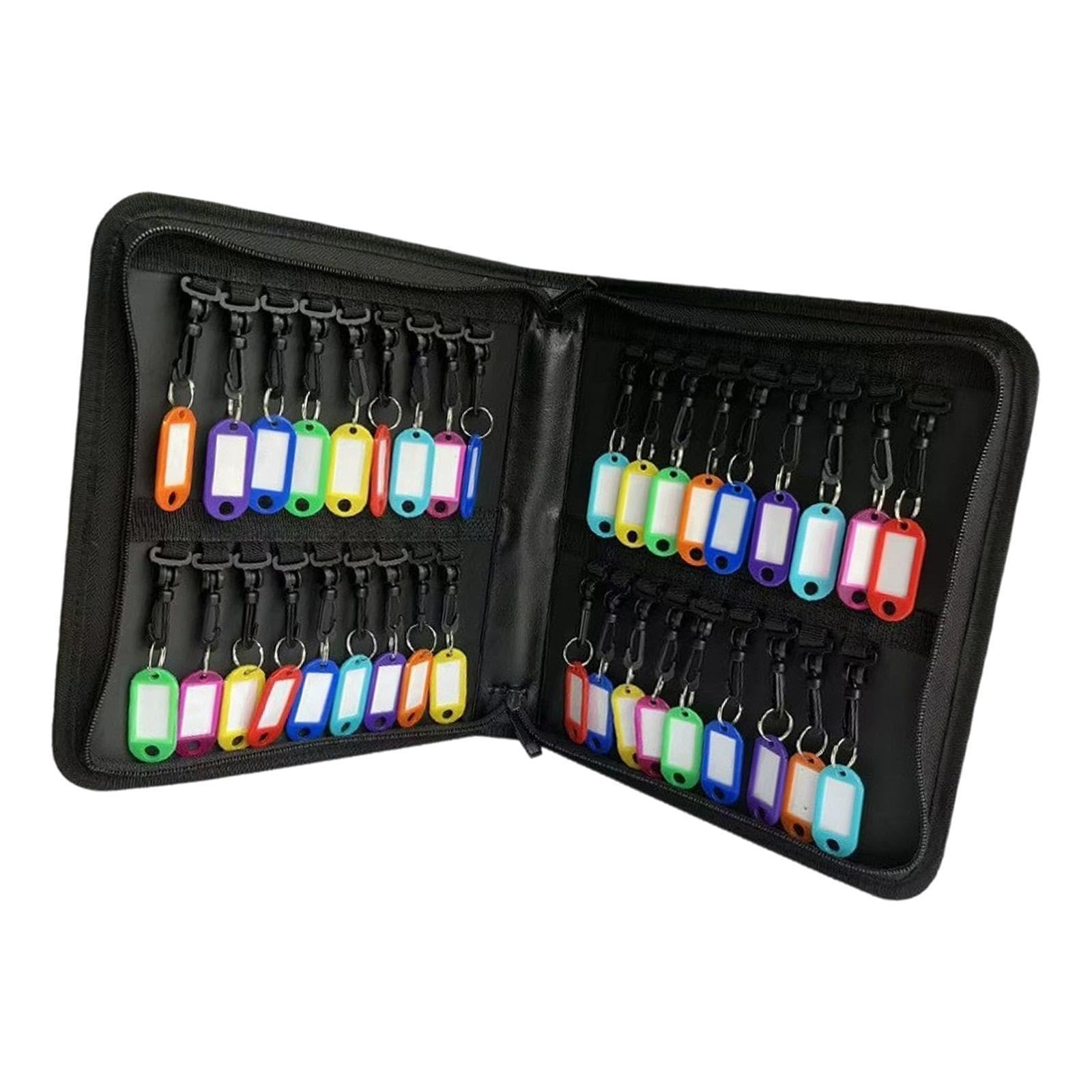 MERISHOPP Portable Key Case Waterproof Fireproof Car Rental Office Zip Organizer Pouch with 36 Tags-image-27