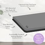 YogizMat Coconut Grip tapis de yoga, Grip supérieur en yoga chaud et traditionnel, grand, caoutchouc naturel, durable, écologique, tapis d'entraînement, 72.6” x 26.8” x 4 mm