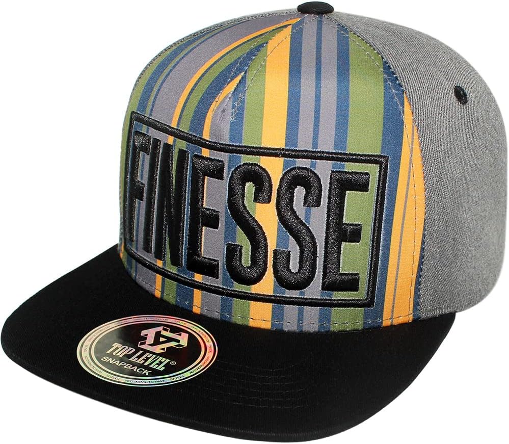 TOP Level Men's Adjustable Cotton Snapback Cap 7 (Various Unique Hat Designs Available)