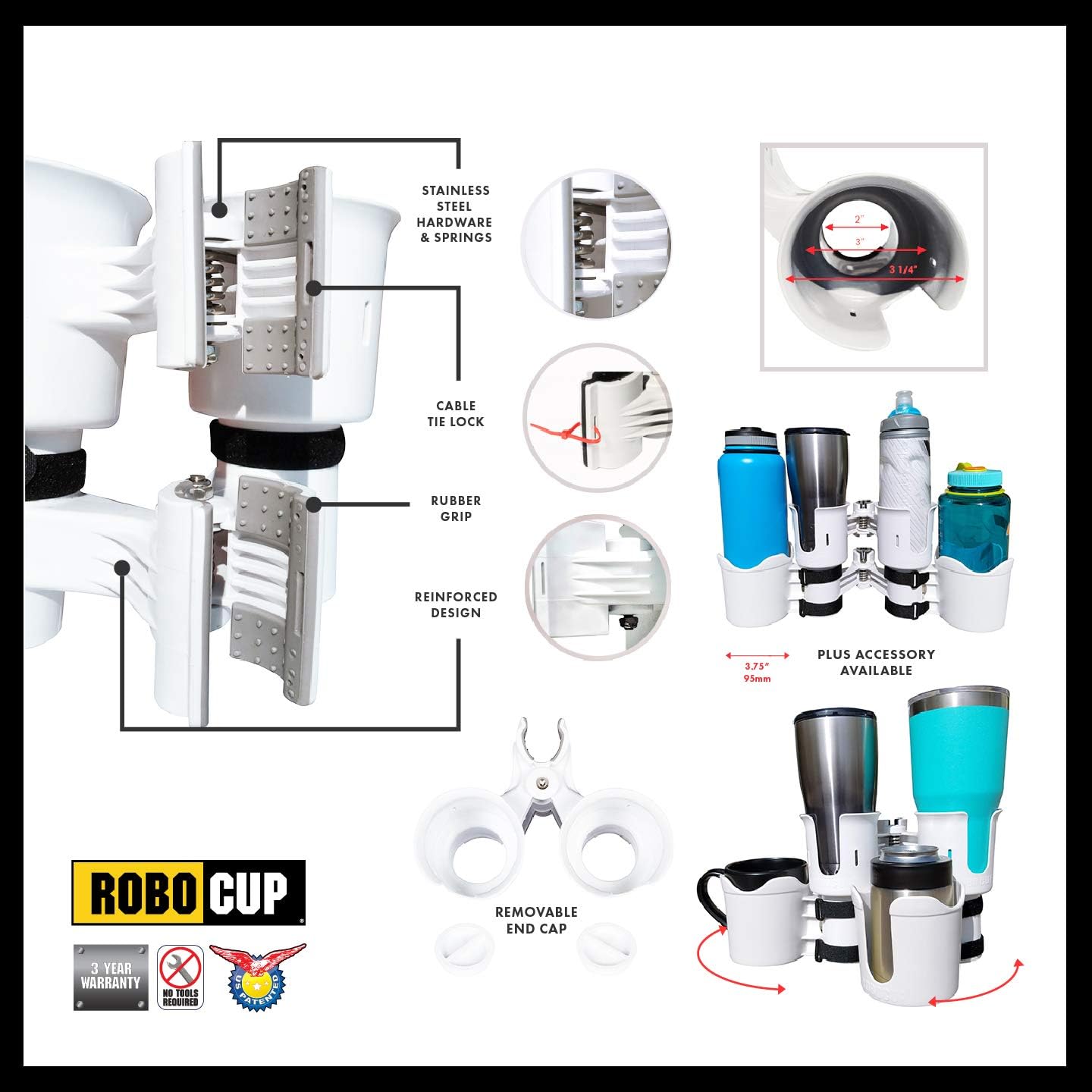 ROBOCUP 12 Colors, Best Cup Holder for Drinks, Fishing Rod/Pole, Boat, Beach Chair/Golf Cart/Wheelchair/Walker/Drum Sticks/Microphone Stand : Home And Garden Products : Sports & Outdoors