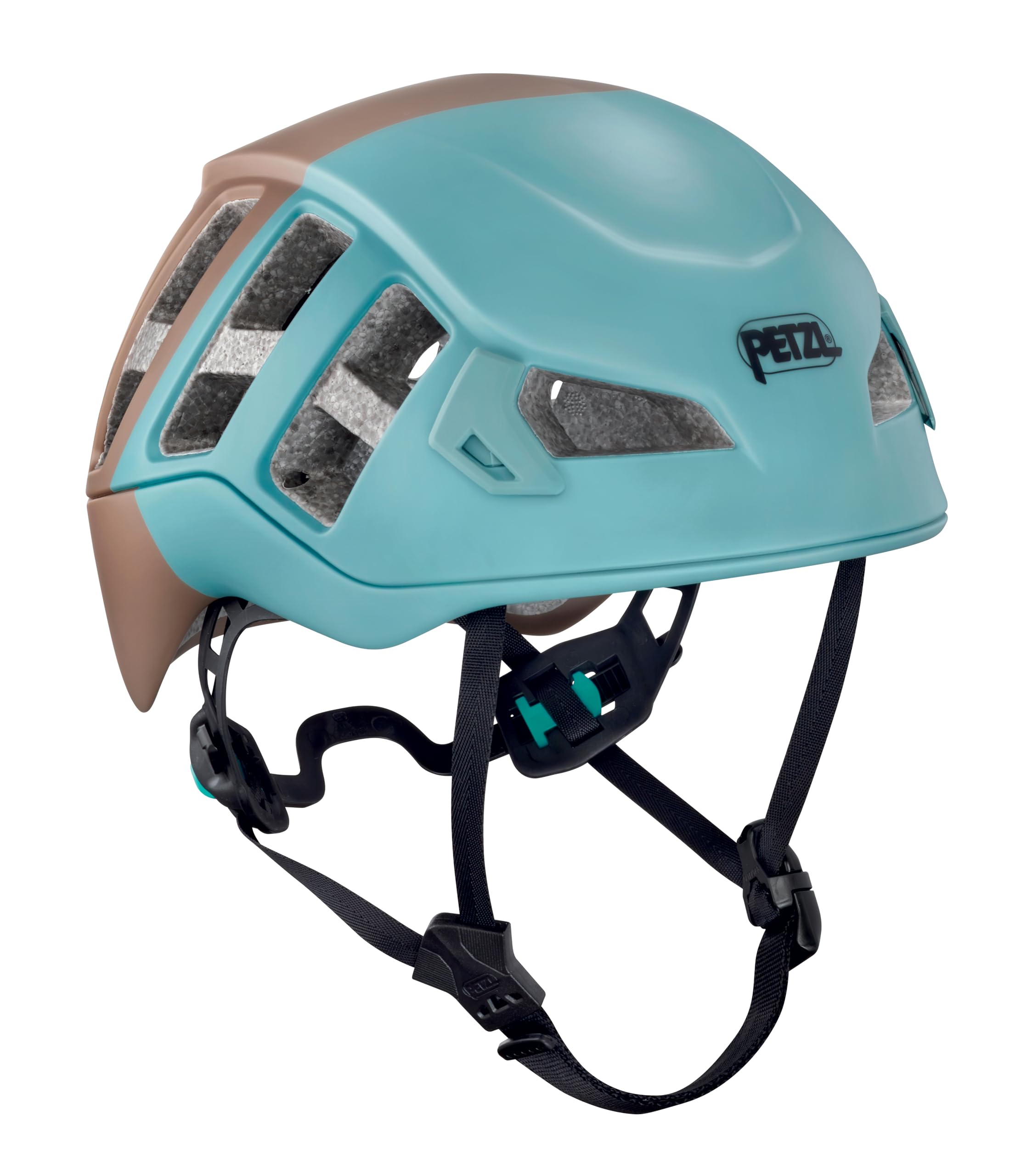 Petzl Casco Meteor M/​L 57-​61 cm – Casco de Escalada Ligero de policarbonato EPS Azul marrón ventilado con Soporte para Linterna Frontal Alta protección A071AC07