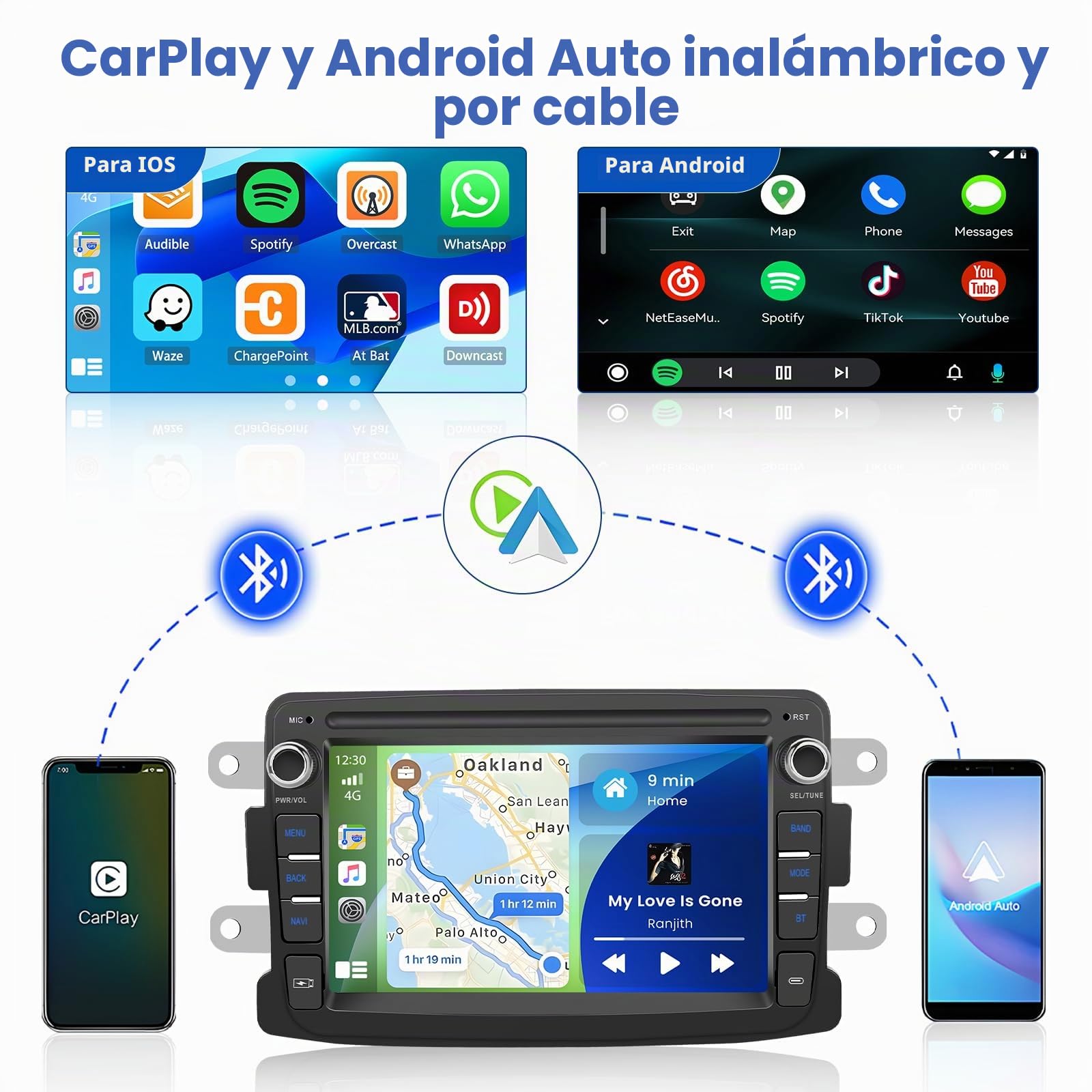 Inefala 2G+64G Autoradio Android 15 para Dacia Duster Sandero Logan Dokker