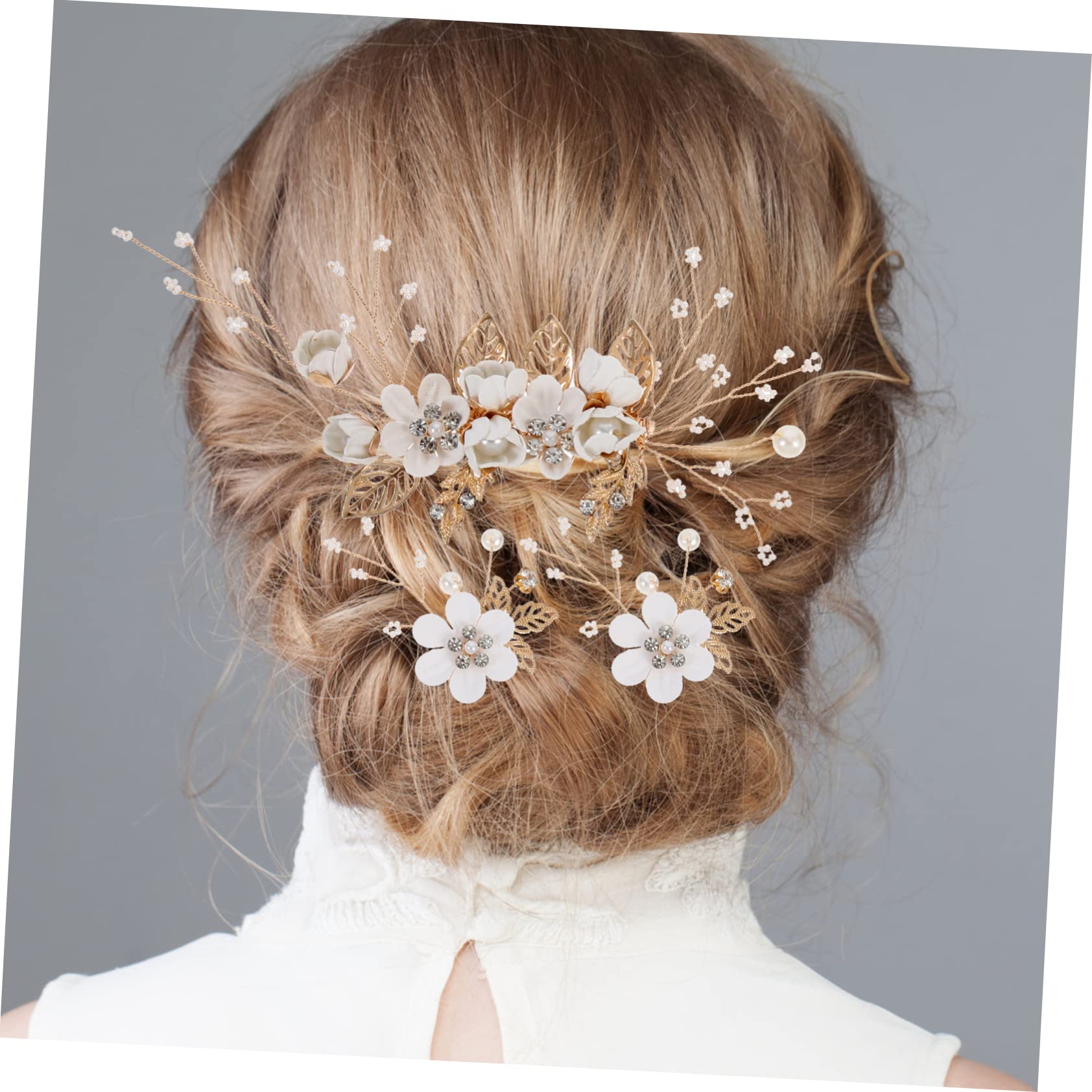 9 peines de novia para mujer, peines para el cabello para mujer, accesorios dorados, pasadores de cristal, joyería para el cabello, dama de honor, blanca, gema de aleación