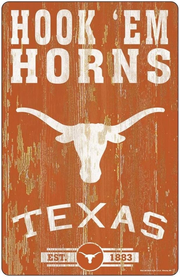 Wincraft NCAA Texas Longhorns 11x17 Wood Sign, Team Color, One Size
