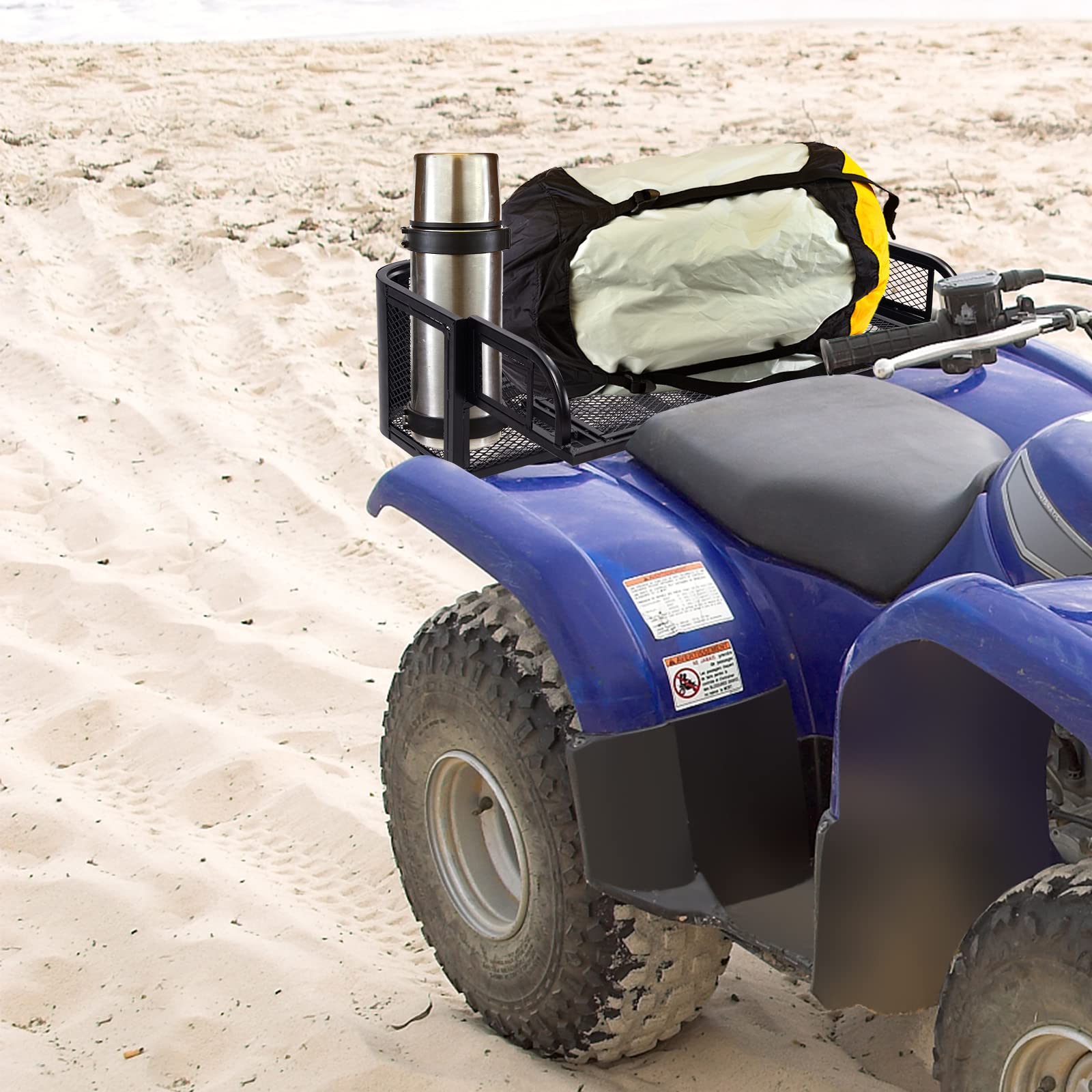 COSTWAY Frachtkorb für ATV/UTV, Universeller Heckträger mit Mesh-Design, 104 x 67 x 31,5 cm