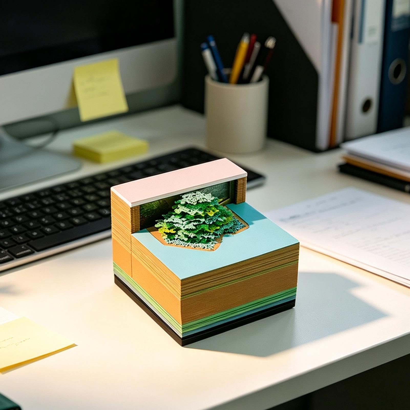 Calendario 3D a strappo 2027 Decorazione Da Tavolo A Forma Di Albero | Calendario da scrivania con fogli staccabili Per Uomo Donna Studenti Insegnanti Casa Ufficio Camera Da Comodino Comp