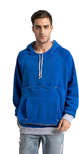 Kei Tomlison Pet Cat Dog Pouch Hoodie Small Animal Carrier – Kitten Puppy Pouch Sweatshirt Holder Fleece Unisex Hoodies Dazzling Blue