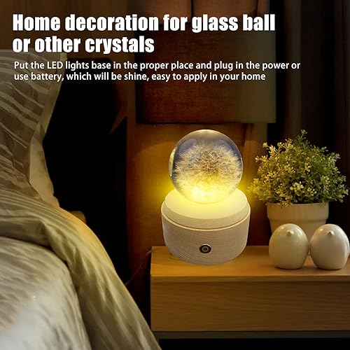 Miniatura 6 de Base de pantalla LED de madera, soporte de exhibición giratorio, base redonda iluminada de madera, 8 modos de iluminación, soporte de luces LED de