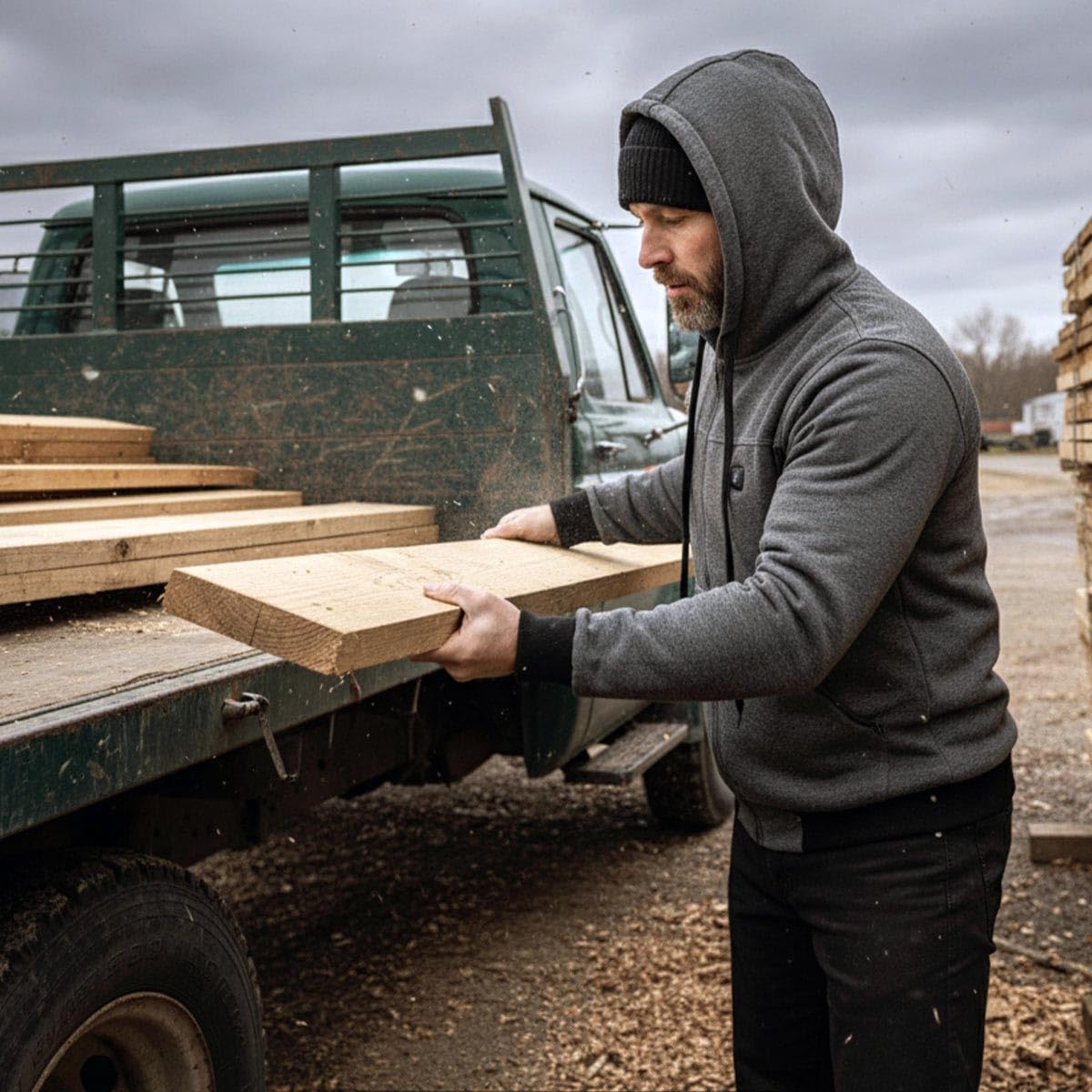 Nexgen Heat Men’s Black Heated Hoodie Jacket – Winter Motorcycle Riding Gear for Cold Outdoors MPM1713SET