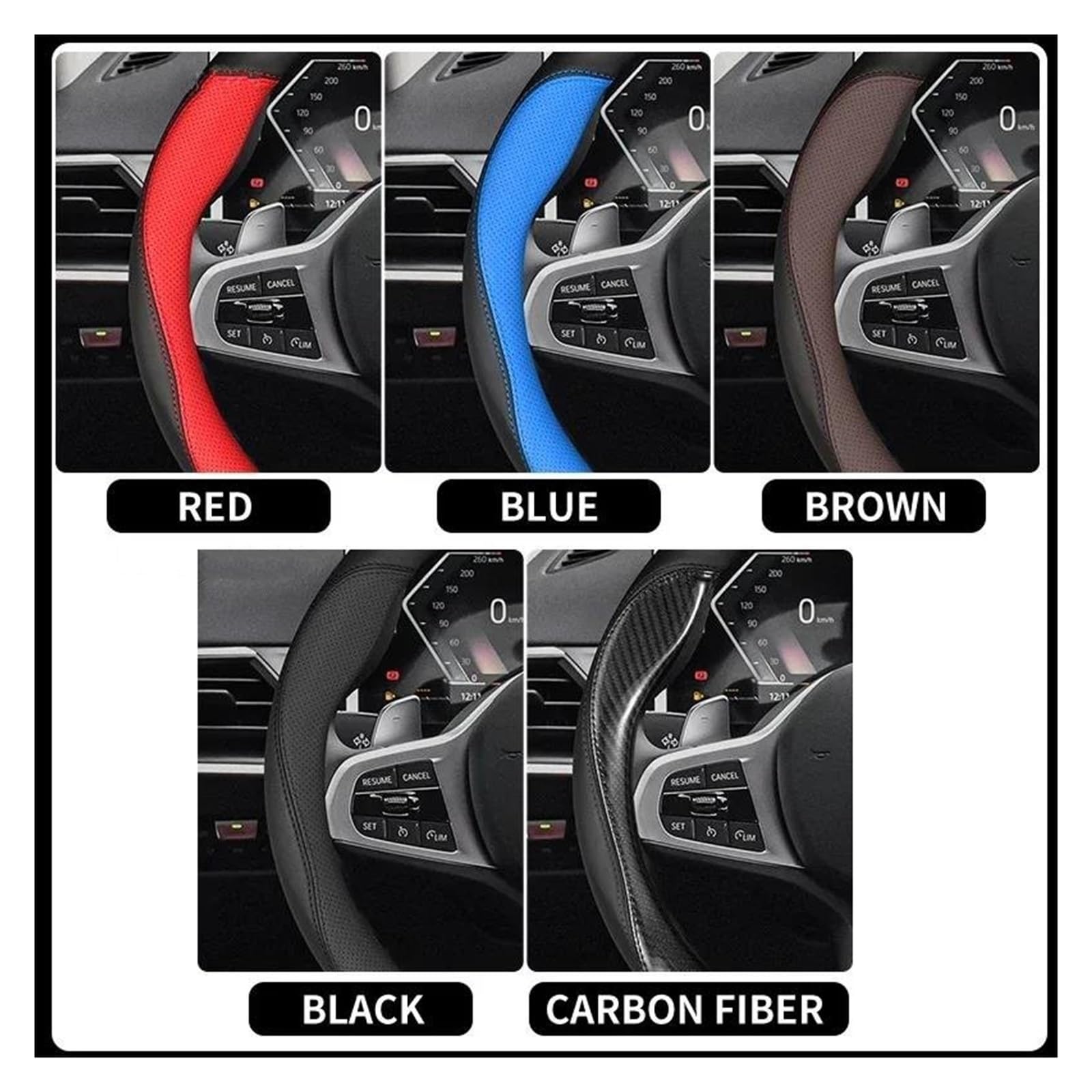 Amazon | 車 ハンドルカバー PUレザースエード38cmカーステアリング 