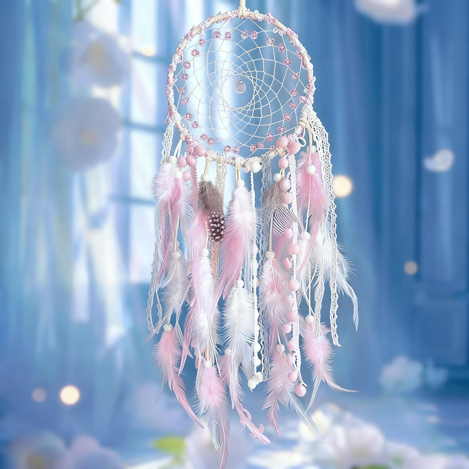 Amazon.com: SOYUZU Pink Feather Dream Catcher Wall Decor