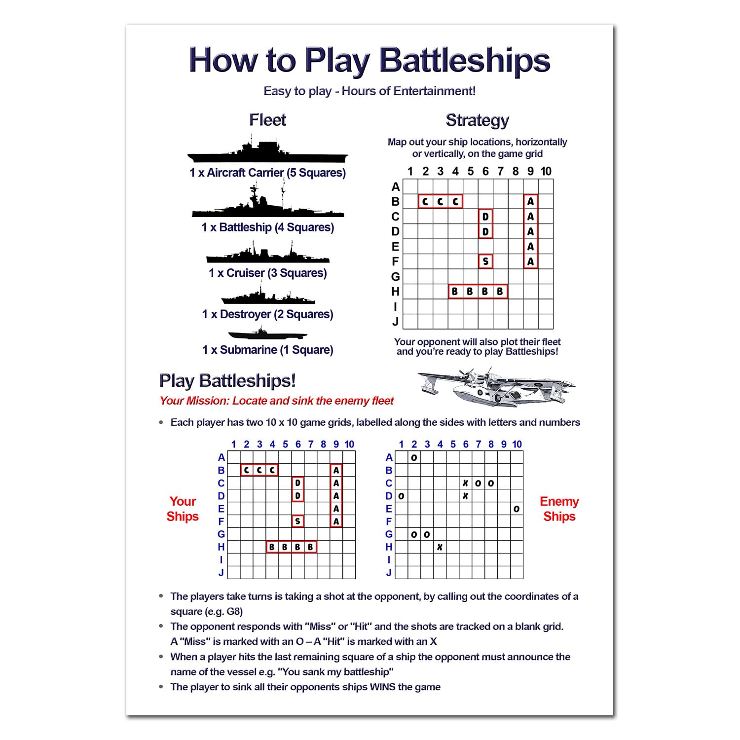 Battleships Retro Paper Game, Relive the game of your youth, 20 Double-sided Grid Cards, Fun Classic Old Strategy WW2 - Image 2