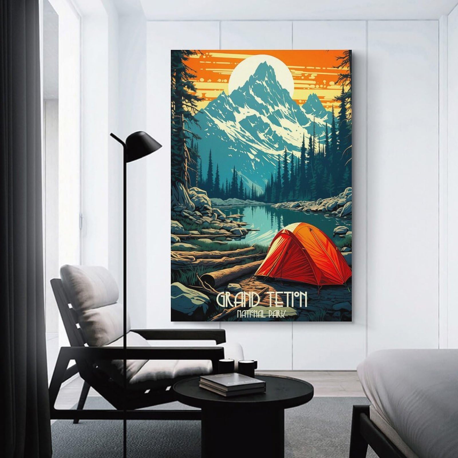Junmoney Grand Teton National Park Canvas Wall Art, 20x30inch(50x75cm), for Bedroom Decor, Cosy Corners Or Studios, Stylish Decor for A Restful Room Update