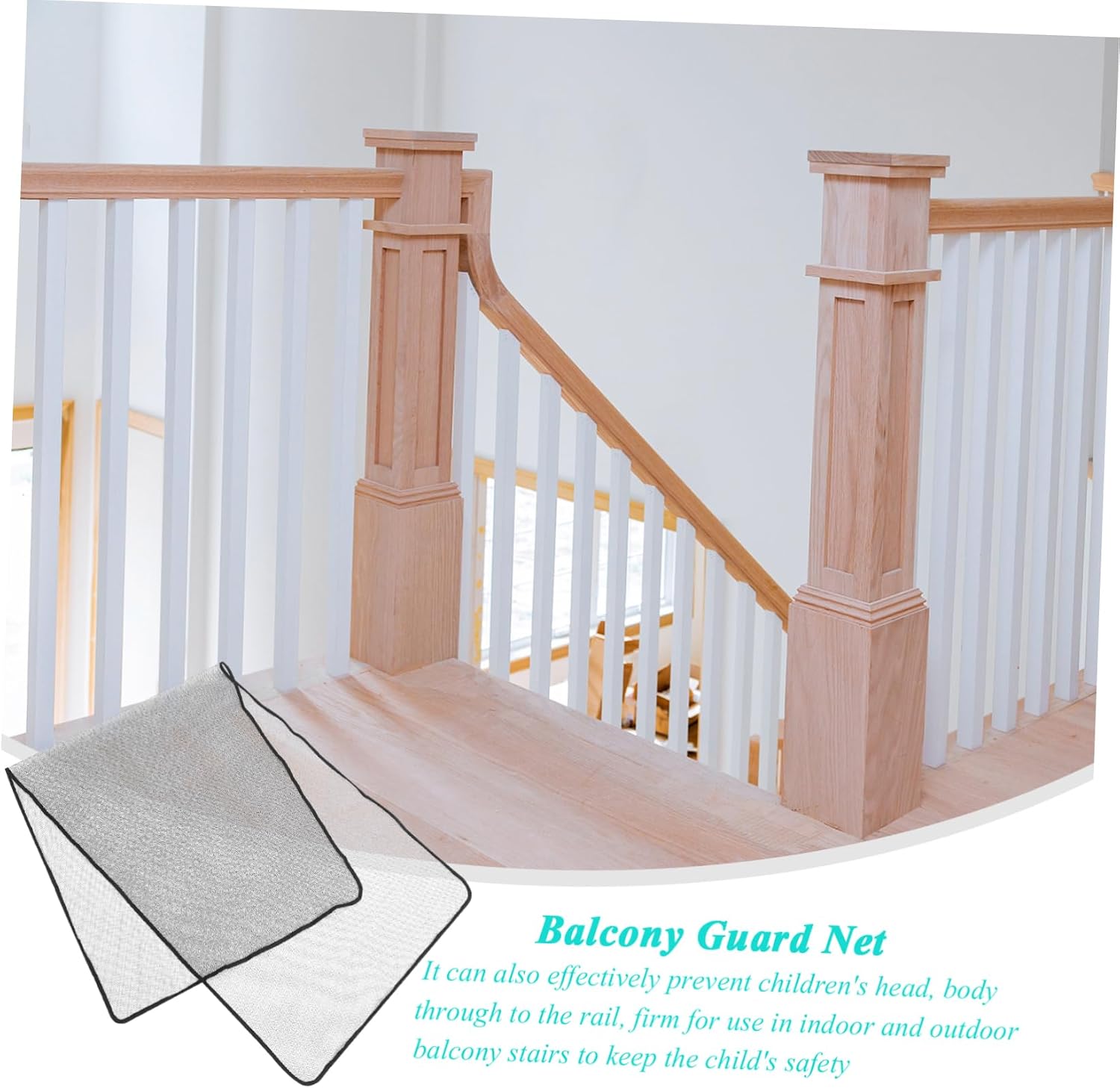VICASKY Safety Net for Pet Stair Railing Proof Mesh Balcony Protective Net Child Safety Rail Home Use Pet Proof Mesh Random Color