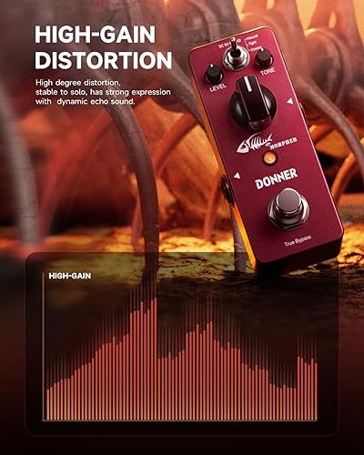 Miniatura 2 de Donner - Pedal de guitarra de distorsión, distorsión Morpher, 3 modos, natural, apretado, clásico, metal de los 80 Crunch para guitarra eléctrica,