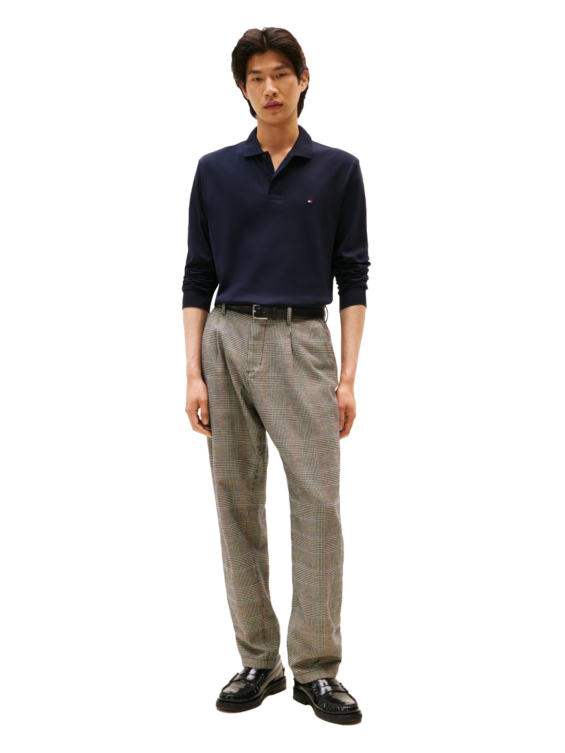 Tommy Hilfiger Herren Long Sleeve Casual Polo Shirts in Regular Fit with Liquid Cotton Lässiges Langarm-Poloshirt in normaler Passform mit flüssiger Baumwolle (1er Pack)