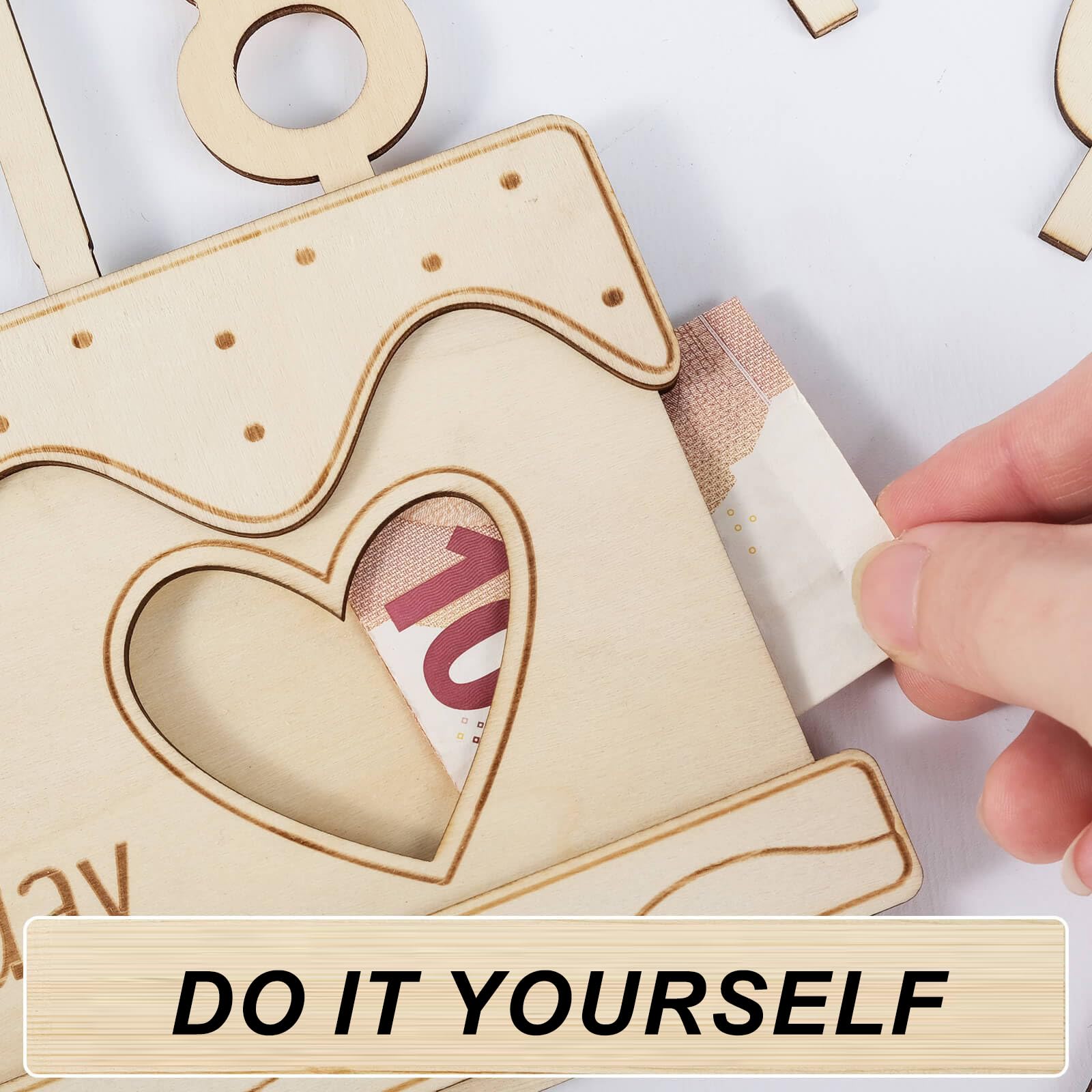 Biglietto Di Compleanno In Legno Porta Soldi – Regalo Originale Per Auguri Con Soldi
