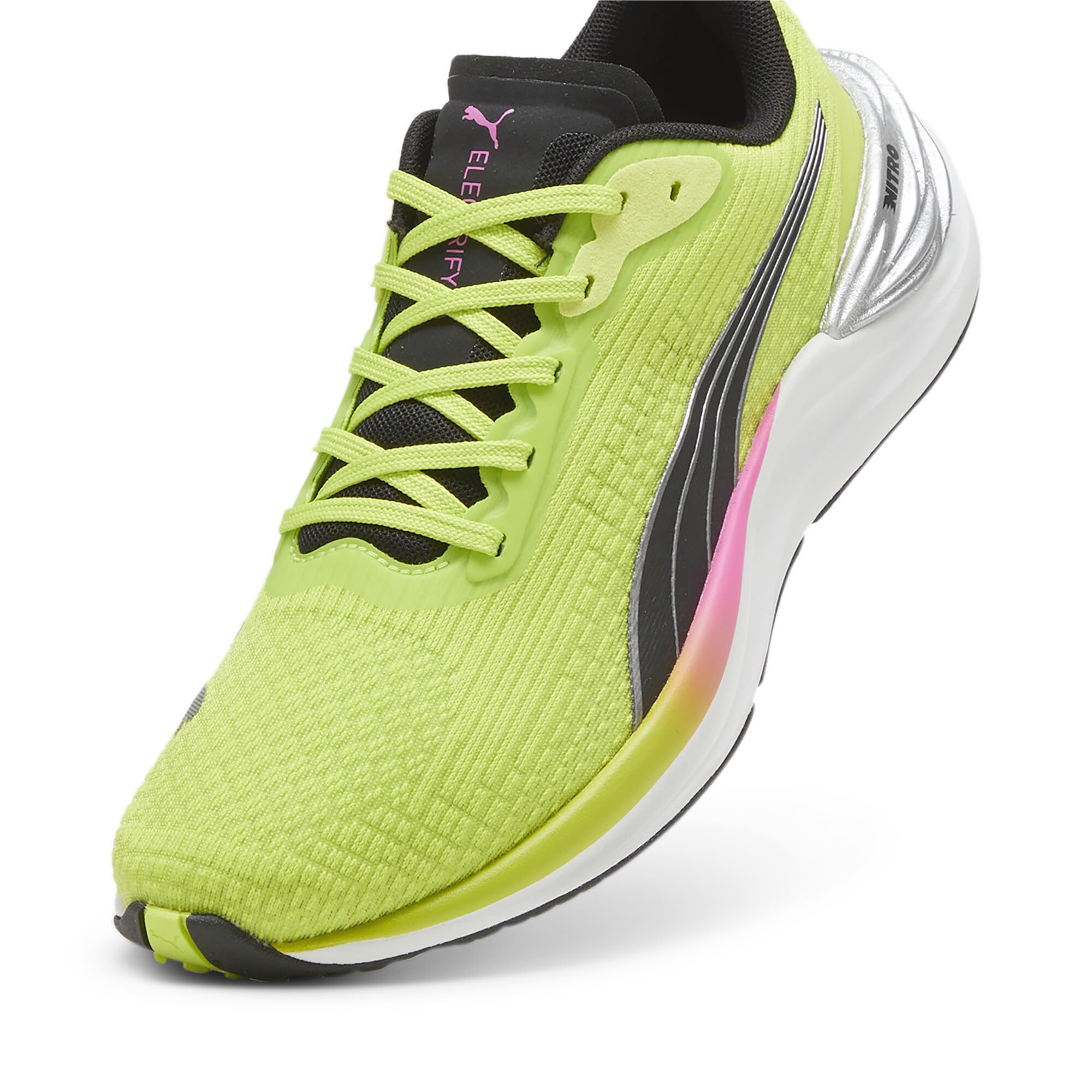 PUMA Electrify Nitro 3 WNS damskie buty do biegania szosowego, Lime Pow PUMA Black Poison Pink, 40 EU