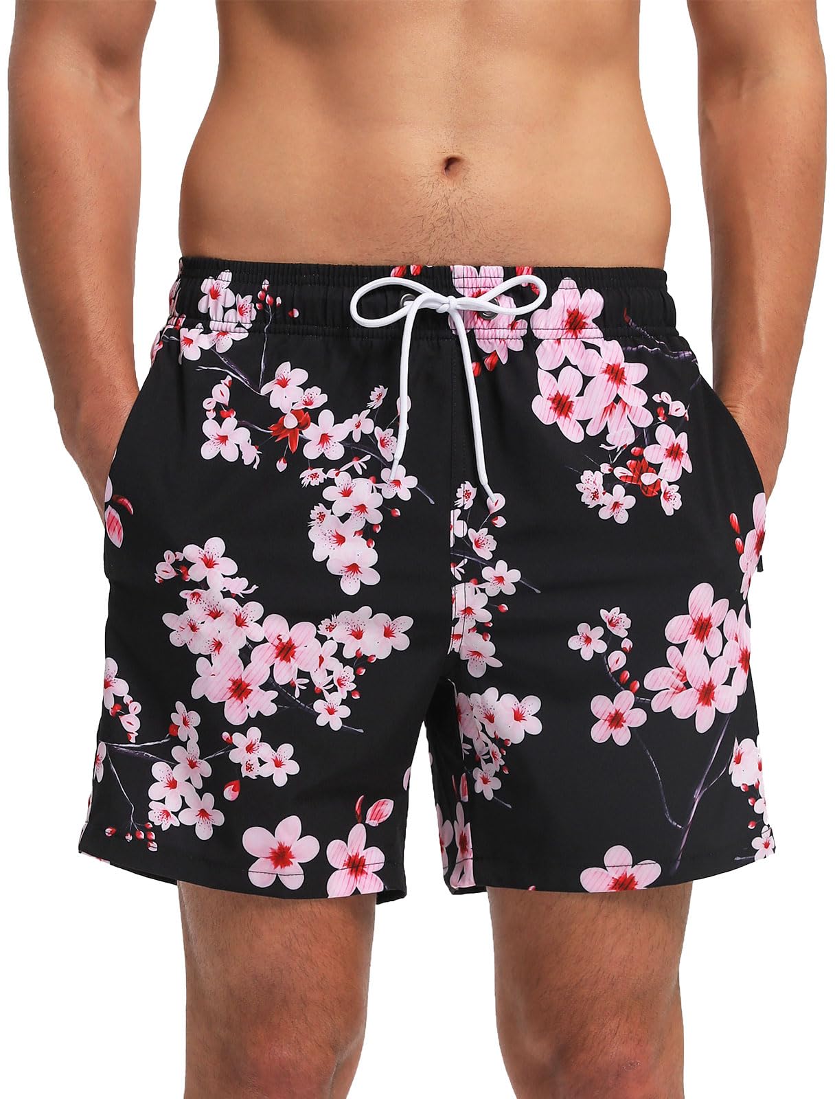TMEOG Costume Uomo Mare Pantaloncini Casual, Costumi da Bagno Uomo Surf Lungo Costume da Spiaggia Piscina Pantaloncino Estivo con Tasche e Coulisse Regolabile