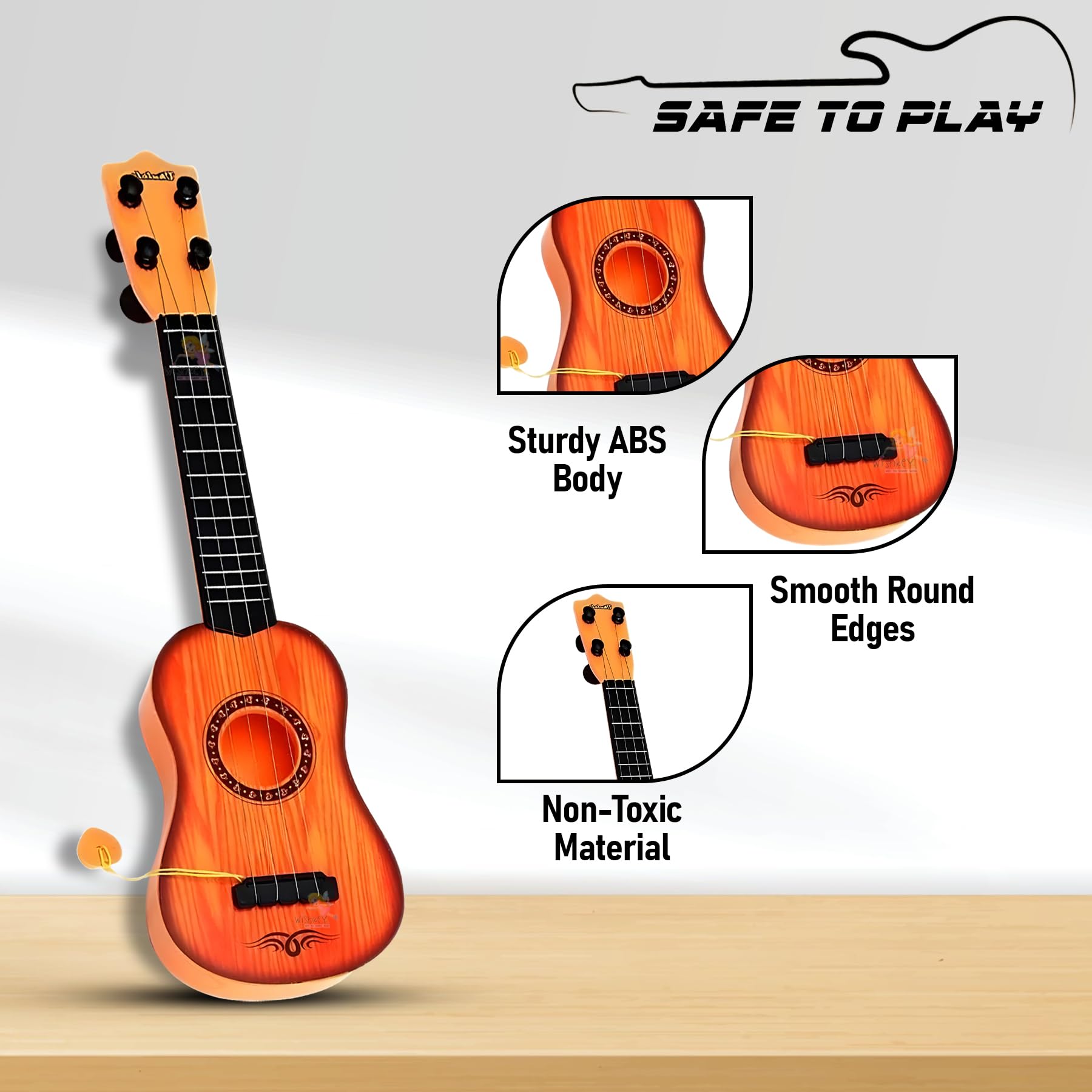 Wishkey 4-String Musical Role Play Guitar for Kids, Perfect Guitar for Beginners Kids, Ages 3,4,5,6, Fun & Educational Toy for Early Music Learning and Development Sound Toy - Image 7 thumbnail