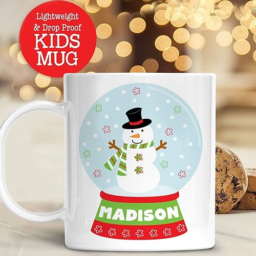 Miniatura 3 de Personalized Snow Globe Penguin Christmas Cup with Kids Name Unbreakable Child's Mug | Dishwasher Safe | BPA Free