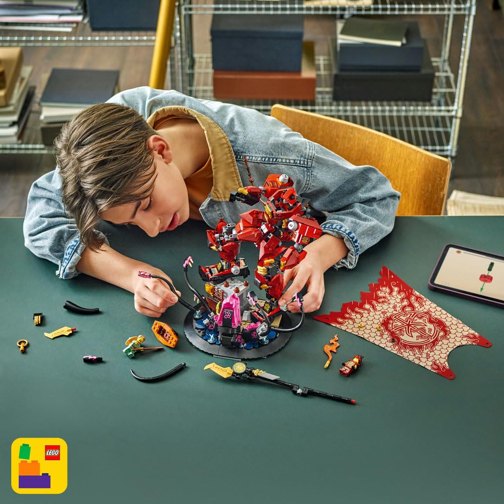LEGO NINJAGO Mech ognistego rycerza 71846 | Duży mech ninja, model kolekcjonerski do ozdoby, prezent dla fana NINJAGO 14+, zestaw klocków konstrukcyjnych, 996 elementów