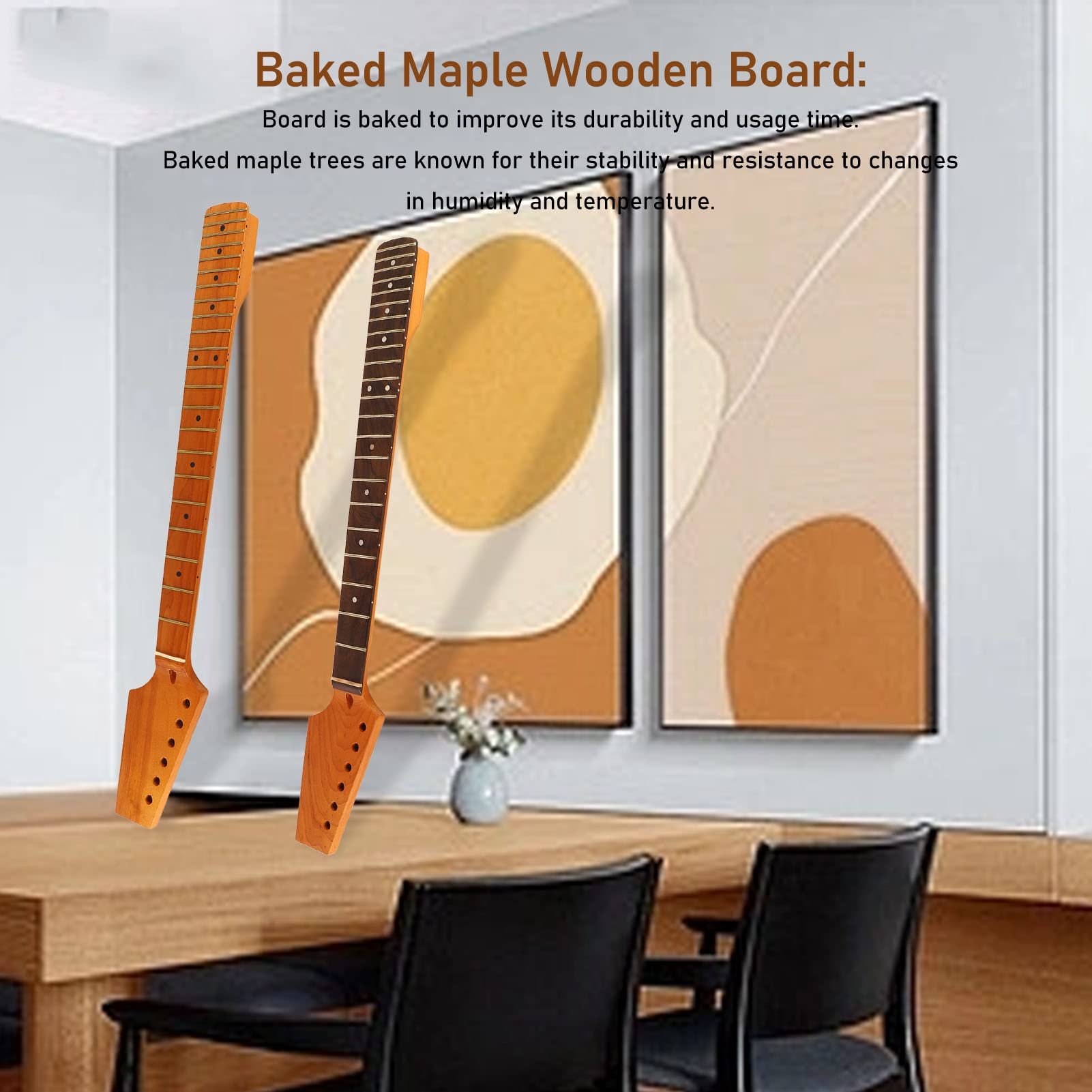Cosiki Szyjka Gitarowa, Gitarowa część Szyi Mocna pół -odcienia Głowica Klonu Rosewood Łatwy w Zainstalowaniu Zużycia Odporny na Majsterkowanie (GS71)