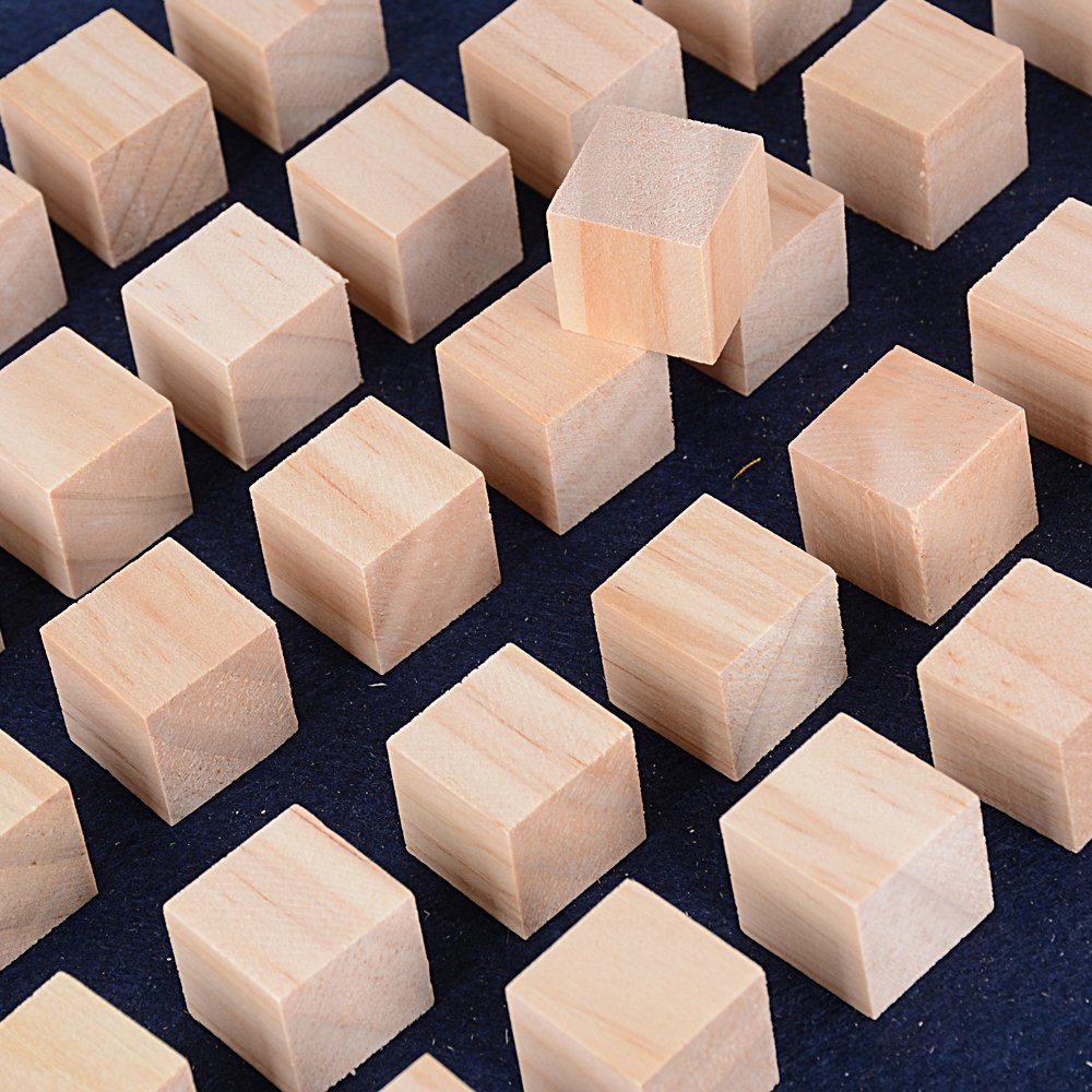 Blanko-Holzwürfel Zum Basteln – 20 Mm, 50 Stück, Quadratisch, Naturbelassen