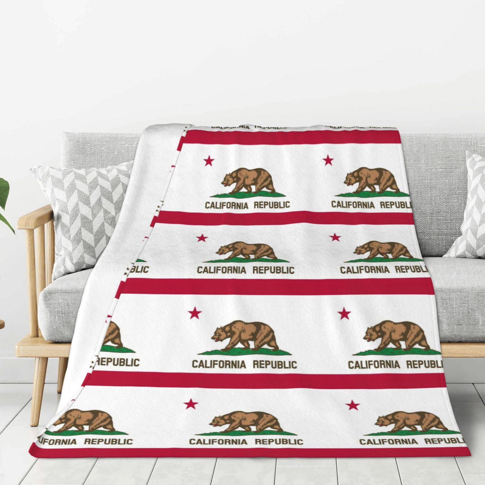 Couverture flanelle imprimée Californie super douce à offrir pour lit