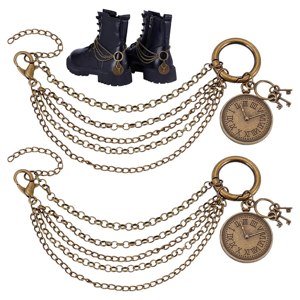 Chaînes à lacets en laiton bronze PH PandaHall pour bottes et baskets 28cm - 6