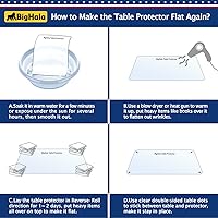 Vista 7 de BigHala Protector de mesa de madera para muebles, manteles de plástico transparente lavable, funda protectora para escritorio, vinilo de PVC