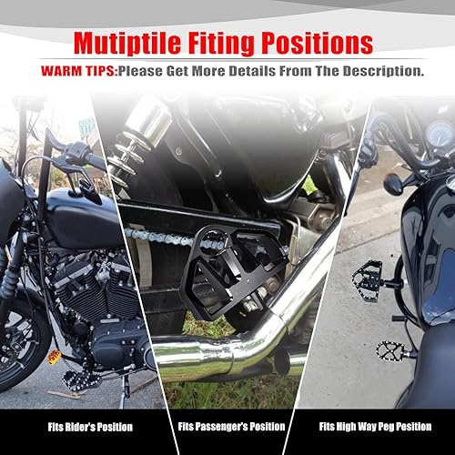 Miniatura 5 de Goldfire Estriberas delanteras y traseras estilo MX para reposapiés Mini Floorboards Highway Pegs Fit para motocicleta Harley Electra Glide Softail