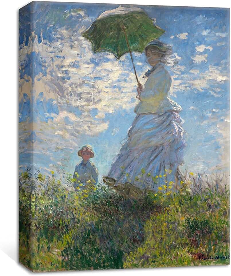 Картина моне девушка с зонтиком
